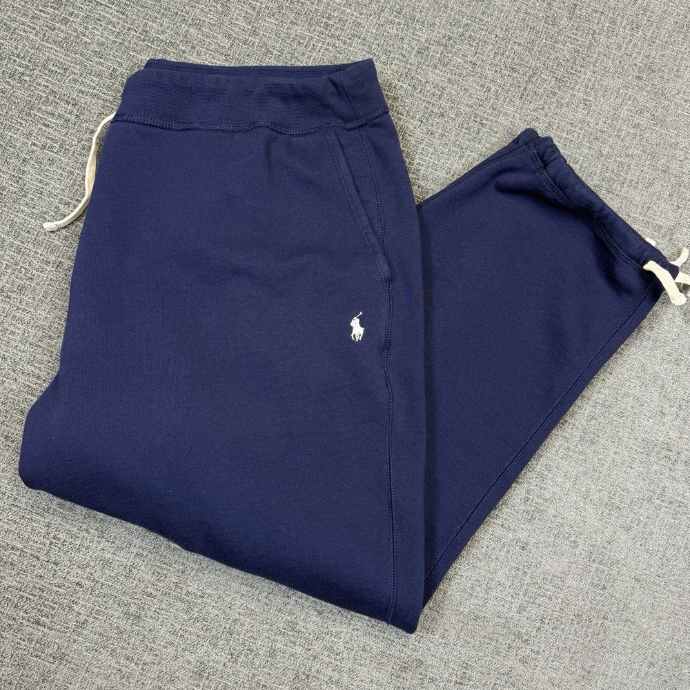 Polo Ralph‎ Lauren Sweatpants Men's 3XB Big Navy Blue Fleece Ankle Adjust Pony